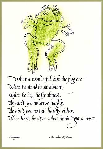 what a wonderful bird the frog are